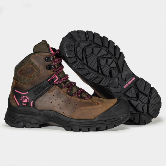 Brokk Bota Seguridad  - Café / Fucsia